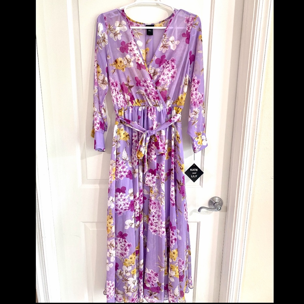 Floral Maxi Purple Dress New With tag